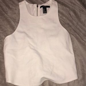 White crop top with cute back